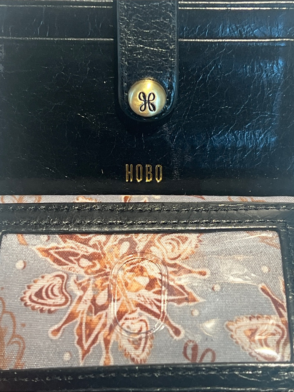 HOBO Black Leather Zip Wallet with Gold Hardware Key Holder Soft Genuine Leather - Picture 3 of 16